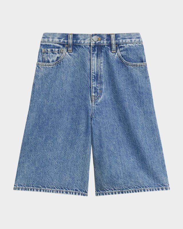 High-Rise Relaxed Denim Shorts